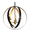 Industrial and retro Kaia pendant lamp Matte black, gold 3 bulbs