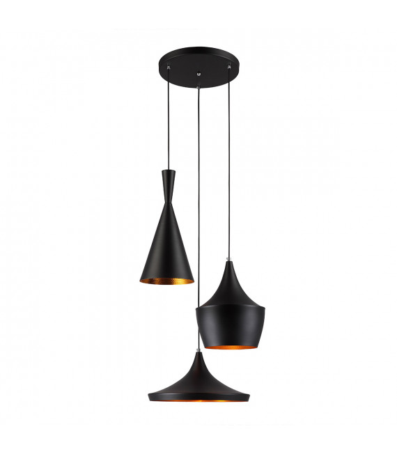 Lámpara colgante industrial y retro Pedro Black