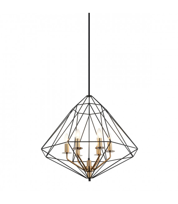 Lámpara colgante industrial y retro Maresmo Negro, dorado