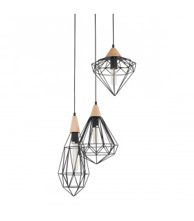 Industrial and retro pendant light Maelle Black 1 bulb