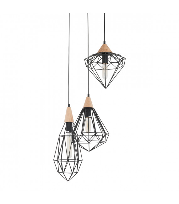 Lampada a sospensione industriale e retrò Maelle Black