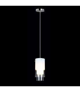 Moderna lampada a sospensione Christo Chrome, bianca