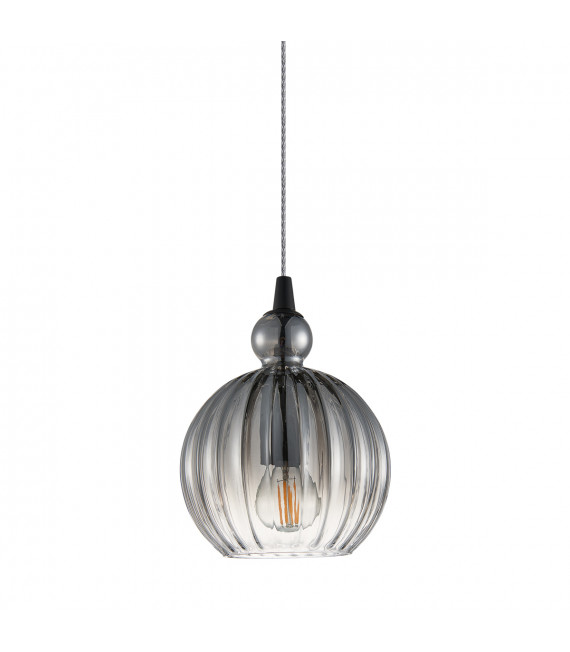 Modern pendant lamp Biron Matt black and smoked gray