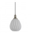 Modern hanging lamp Rodez Satin nickel and transparent