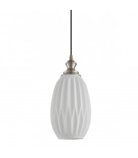 Designer pendant lamp Rodez Satin nickel and transparent