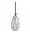 Designer pendant lamp Rodez Satin nickel and transparent