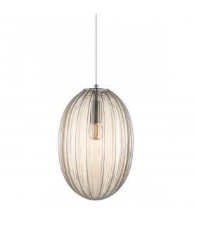 Suspension moderne Parlo Chrome et cognac