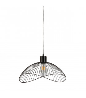 Suspension moderne Nunez Noir mat, abat jour noir