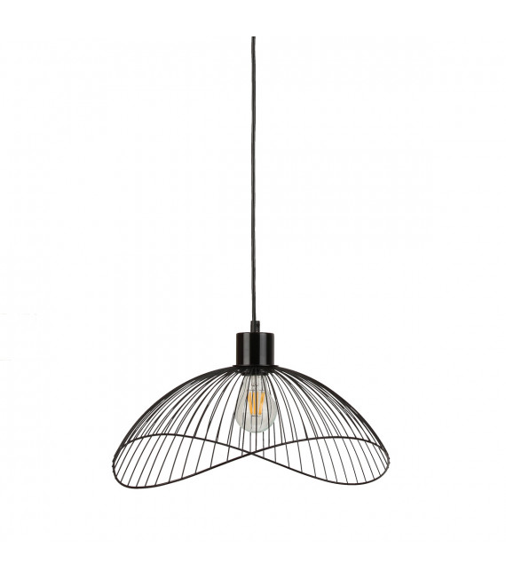 Suspension moderne Nunez Noir mat, abat jour noir