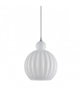 Suspension moderne Biron Chrome et transparent