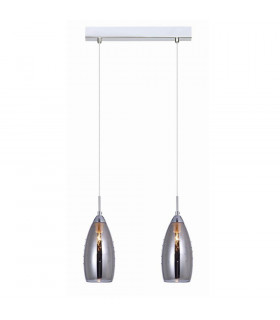 Suspension moderne Grace Chrome 2 ampoules