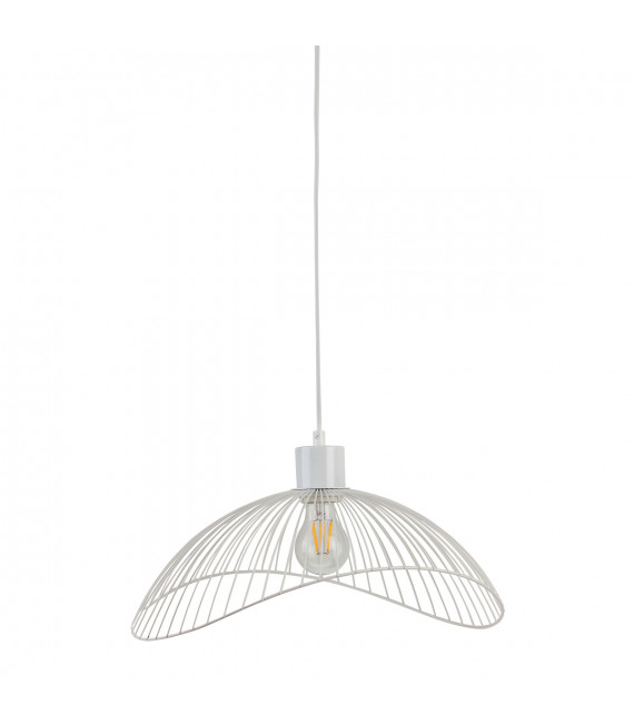 Suspension moderne Nunez Noir mat, abat jour blanc