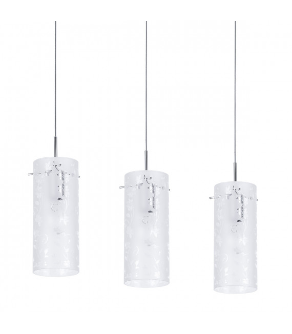 Modern hanging lamp Naolin Chrome, white 3 bulbs