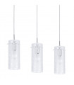 Suspension moderne Naolin Chrome, blanc 3 ampoules