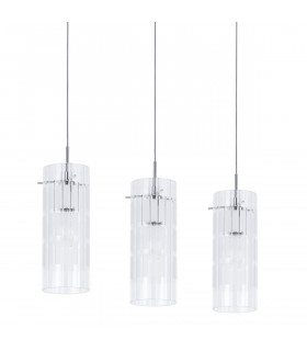 Modern suspension Max Chrome in glass and metal
