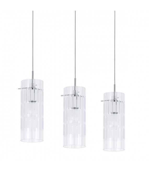 Modern suspension Max Chrome in glass and metal