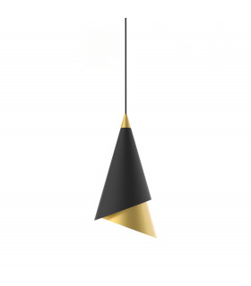 Moderna lampada a sospensione Raalto Nero, oro