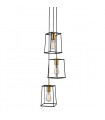 Modern pendant Alanis Matte black, gold 3 bulbs