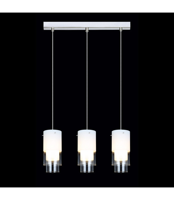 Moderna lampada a sospensione Christo Chrome, bianca