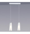 Suspension moderne Carole Chrome 2 ampoules