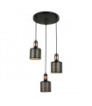 Suspension moderne Restenza Noir 3 Ampoules
