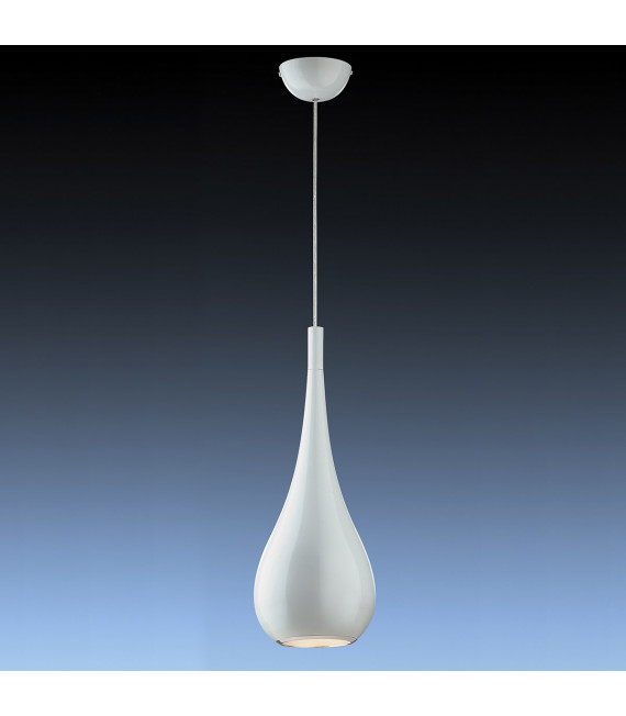 Moderna lampada a sospensione Lava White Chrome, bianca