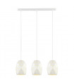 Suspension moderne Harley blanc 3 ampoules en acier