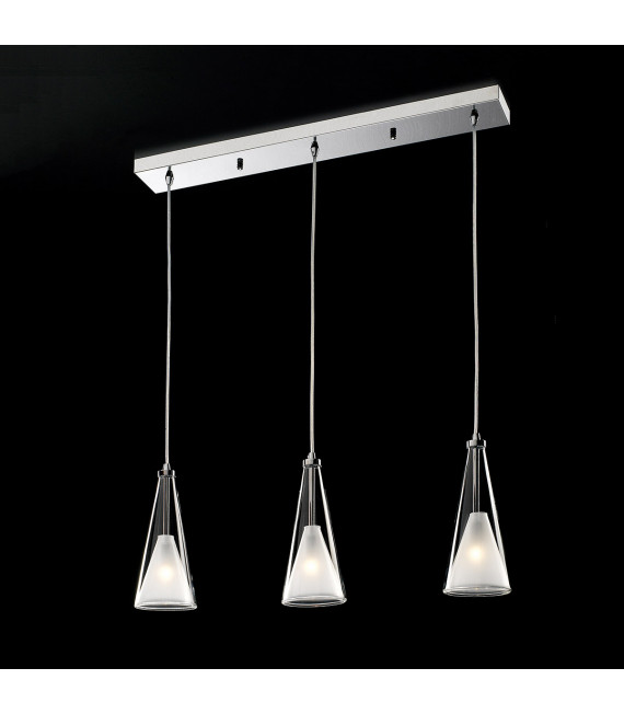 Modern pendant lamp Butio Chrome 3 bulbs