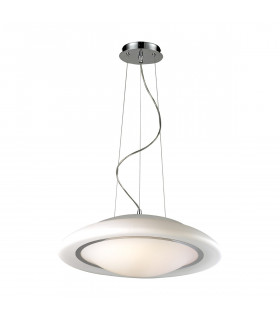 Moderne Pendelleuchte Huller Chrome, weiß
