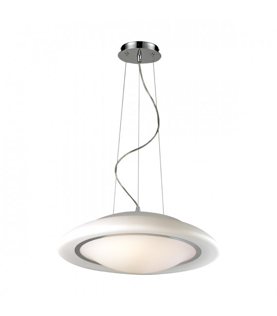 Moderna lampada a sospensione Huller Chrome, bianca