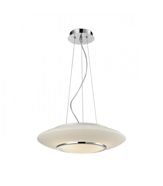 Modern pendant light Camino Chrome, white 3 bulbs