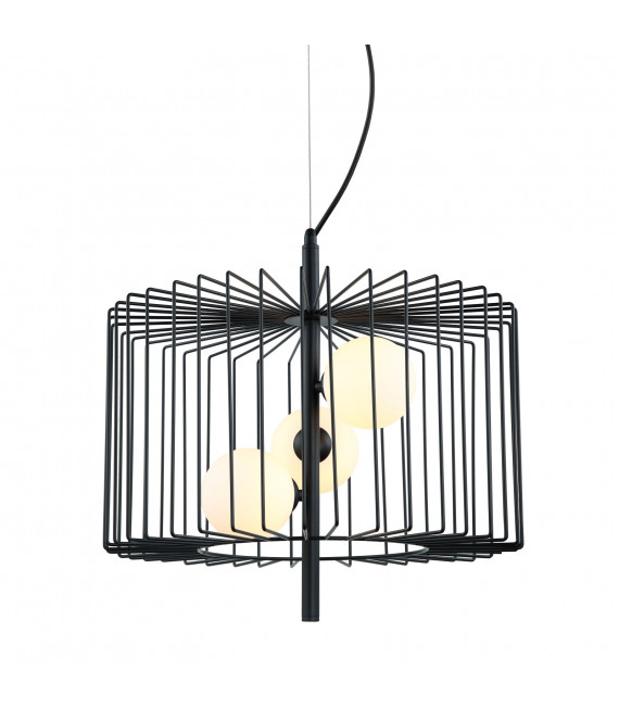 Modern suspension Daren Black, glass and steel