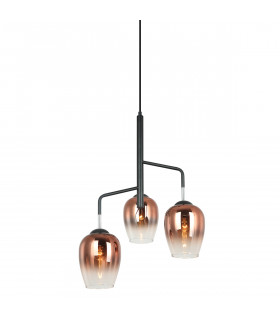 Lampada a sospensione moderna Lesla Chrome, nera
