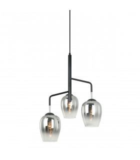 Modern pendant lamp Lesla Chrome, black 3 bulbs