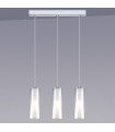 Suspension moderne Carole Chrome 3 ampoules