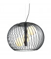 Suspension moderne Clarisa Noir, verre et acier