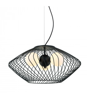 Suspension moderne Zeno Noir, verre et acier