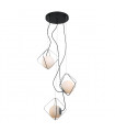 Suspension moderne Canto Chrome, noir en verre