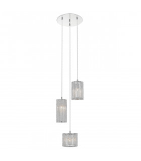 Moderne Pendelleuchte Anabella Chrome, Silber