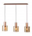 Suspension moderne Javier Bronze antique, noir 3 ampoules