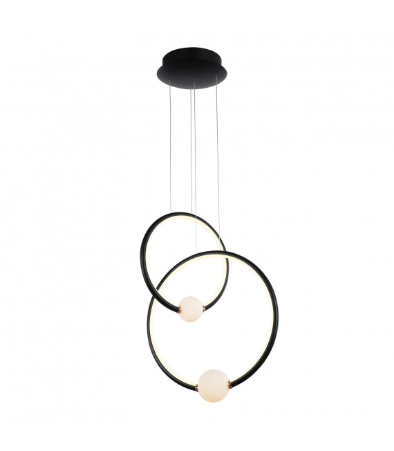 Suspension moderne Lozanna Noir, rose en aluminium