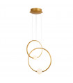 Suspension moderne Lozanna Bronze antique, abat jour blanc