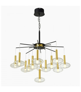 Moderna lampada a sospensione Hasselt Nero, oro