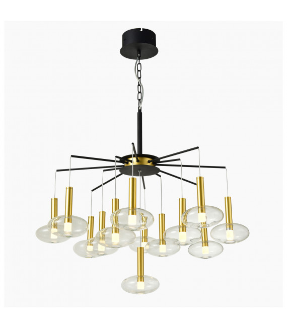 Moderna lampada a sospensione Hasselt Nero, oro