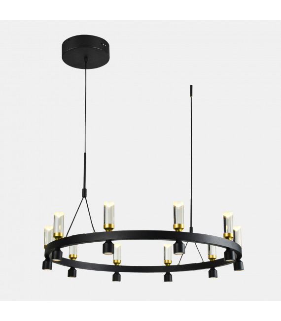 Moderna lampada a sospensione Almelo Nero, oro