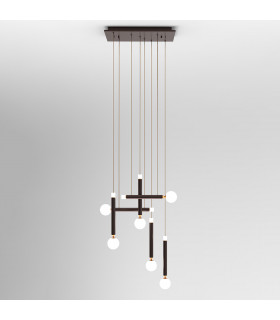 Suspension moderne Laon café, abat jour blanc