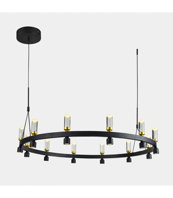 Modern suspension Almelo Black, gold and transparent