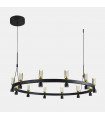 Suspension moderne Almelo Noir, doré et transparent