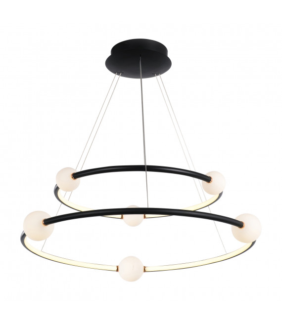 Moderne Pendelleuchte Lozanna Black, pink