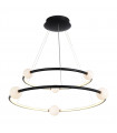 Suspension moderne Lozanna Noir, rose, abat jour blanc